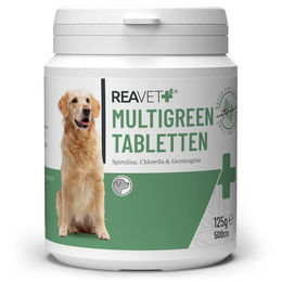 ReaVET MultiGreen Tabletten für Hunde mit Mikroalgen zur Unterstützung von Haut, Fell und Immunsystem 500 Stück – Bild 1 von 13