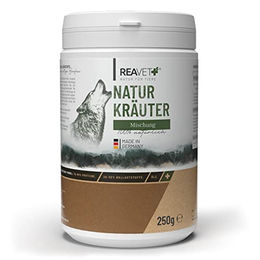 REAVET Naturkräuter Mischung 250g – Natürliches Ergänzungsfuttermittel für Hunde in Pulverform ohne künstliche Zusätze - 250 g – Bild 1 von 13