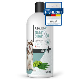 ReaVET Neemöl Hundeshampoo 500ml zur pflegenden Fellpflege für alle Altersstufen und Felltypen - 500 ml – Bild 1 von 5