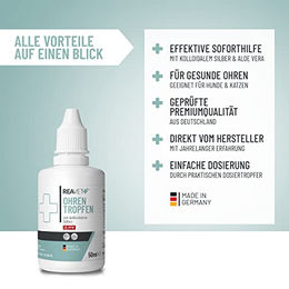 REAVET Ohrenreiniger mit kolloidalem Silber für Hunde und Katzen 2 x 50ml - 2 x 50 ml – Bild 1 von 4