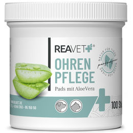 ReaVET Ohrenreiniger Pads für Hund und Katze 120 Stück mit Aloe Vera zur schonenden Ohrenpflege – Bild 1 von 13
