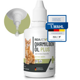 ReaVET Ohrmilbenöl Plus für Katzen 50ml zur Bekämpfung von Ohrmilben - 50 ml – Bild 1 von 13