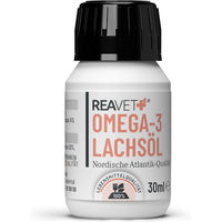 Produktbild von ReaVET Omega-3 Lachsöl zur Nahrungsergänzung für Haut, Fell und Gelenke ohne Farb- und Aromastoffe