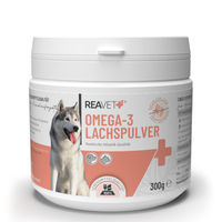 Produktbild von REAVET Omega-3 Lachspulver für Hund und Katze 300g zur Unterstützung von Haut, Fell und Gelenken - 300 g