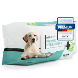 ReaVET Premium Pflegetücher für Hund und Katze mit Aloe Vera, hypoallergen, 100 Stück – Bild 1 von 8