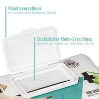 Produktbild von ReaVET Premium Pflegetücher mit Aloe Vera für Hund und Katze, hypoallergen, 4x100 Stück - 4 x 100 Stk.