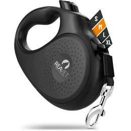 REAVET Rollleine für Hunde aus Nylon Schwarz M 5m für mittlere Rassen - 5 m – Bild 1 von 6