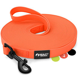 REAVET Schleppleine für Hunde 10 Meter Neon Orange wasserabweisend - 10 m – Bild 1 von 13