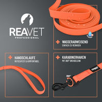 Produktbild von REAVET Schleppleine für Hunde 15 Meter Orange wasserfest - 15 m