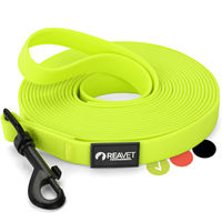 Produktbild von REAVET Schleppleine für Hunde 5m Neon Gelb wasserabweisend mit Silikon-Griff - 5 m