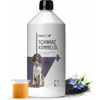 Produktbild von REAVET Schwarzkümmelöl Kaltgepresst Ergänzungsfutter für Hund und Pferd 1 Liter - 1000 ml
