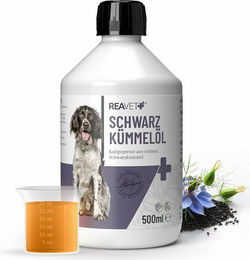 ReaVET Schwarzkümmelöl kaltgepresstes Ergänzungsfutter für Haut Fell und Immunsystem 500ml - 500 ml – Bild 1 von 4