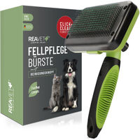 Produktbild von REAVET Selbstreinigende Fellpflegebürste für Hunde und Katzen in Grün - 1 Stk.