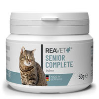 Produktbild von ReaVET Senior Complete Pulver Nahrungsergänzung für ältere Katzen zur Unterstützung von Herz und Gelenken 50g - 50 g