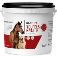 Produktbild von ReaVET Teufelskralle Pulver für Hunde und Pferde zur Unterstützung der Gelenke 1kg - 1 kg