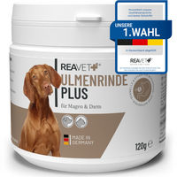 Produktbild von ReaVET Ulmenrinde Plus Pulver zur Unterstützung von Magen und Darm für Hunde und Katzen 120g - 120 g
