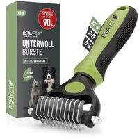 Produktbild von REAVET Unterwollbürste für Hunde und Katzen XS Grün aus Edelstahl