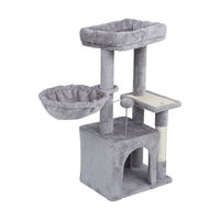 Produktbild von Rebel Petz Kratzbaum für Katzen mit Haus, Betten und Spielzeug in Grau 40x30x80 cm
