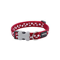 Produktbild von Red Dingo Hundehalsband aus Nylon rot mit weißen Punkten Größe S