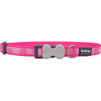 Produktbild von Red Dingo Hundehalsband Paw Impressions Hot Pink aus Nylon Größe M 20 mm x 30-47 cm