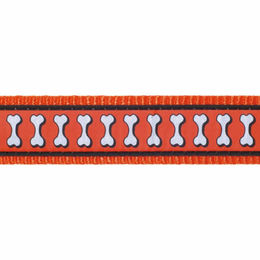 Produktbild von Red Dingo Hundeleine aus Nylon Bones Rfx Orange 20 mm x 2 m - 2 m
