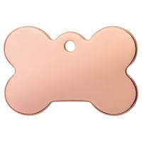 Produktbild von Red Dingo Hundemarke aus Edelstahl in Knochenform mit Titanbeschichtung in Rosa