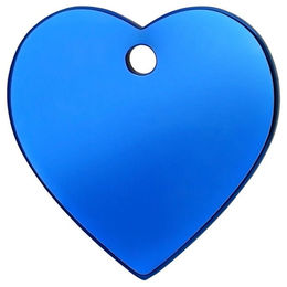 Produktbild von Red Dingo Hundemarke aus Edelstahl mit Herz-Gravur in Dunkelblau Größe M