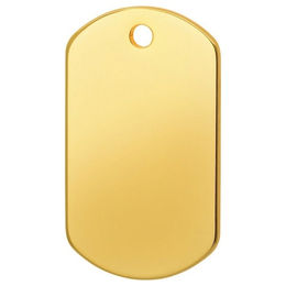 Produktbild von Red Dingo Hundemarke aus Edelstahl mit Titanbeschichtung in Gold für individuelle Gravur