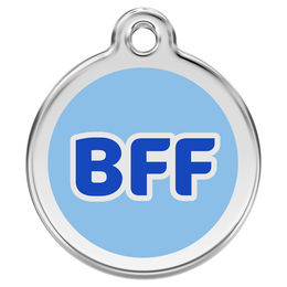 Produktbild von Red Dingo Hundemarke Edelstahl mit individueller Gravur BFF Blau Größe L