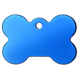 Produktbild von Red Dingo Hundemarke Knochenform aus Edelstahl Titan beschichtet Dunkelblau