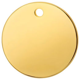Produktbild von Red Dingo Hundemarke Titan beschichtet mit individueller Gravur Kreis in Gold