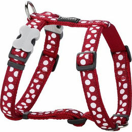 Red Dingo Sportgeschirr für Hunde aus Polyester Weiß mit roten Punkten 37-61 cm – Bild 1 von 2