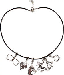 Red Horse Halsband in Schwarz und Silber – Bild 1 von 1