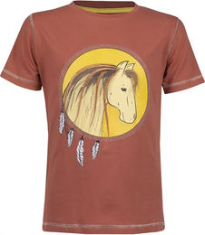 Produktbild von Red Horse Kinder T-Shirt aus Baumwolle für 4 Jahre in Rot und Braun