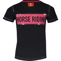 Produktbild von Red Horse Reitshirt für Kinder aus Baumwolle in Rot und Schwarz
