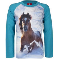 Produktbild von Red Horse Reitshirt Pixel Langarmshirt aus Baumwolle für Kinder ab 10 Jahren