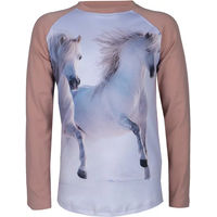 Produktbild von Red Horse Reitshirt Pixel Langarmshirt aus Baumwolle für Kinder Unisex Rot Rosa