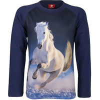 Produktbild von Red Horse Reitshirt Pixel Langarmshirt aus Baumwolle Unisex Rot Blau