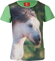 Produktbild von Red Horse T-Shirt für Kinder aus Baumwolle in Rot und Grün Größe 16 Jahre