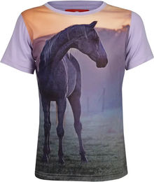 Red Horse T-Shirt für Kinder in Rot und Lila aus Polyester für den Sommer Größe 8 Jahre – Bild 1 von 1