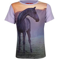 Produktbild von Red Horse T-Shirt für Kinder in Rot und Lila aus Polyester für den Sommer Größe 8 Jahre