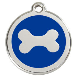 Produktbild von RedDingo Hundemarke aus Edelstahl in Knochenform Blau Größe L