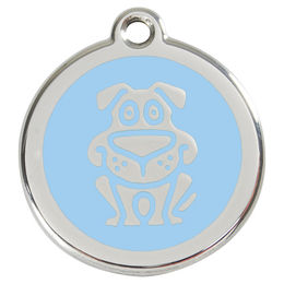 Produktbild von RedDingo Hundemarke aus Edelstahl mit individueller Gravur Blau Größe L
