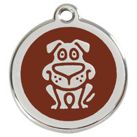 Produktbild von RedDingo Hundemarke aus Edelstahl mit individueller Gravur Braun Größe M
