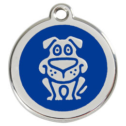 Produktbild von RedDingo Hundemarke aus Edelstahl mit individueller Gravur Dunkelblau Größe L