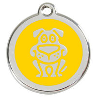 Produktbild von RedDingo Hundemarke aus Edelstahl mit individueller Gravur Gelb Größe M