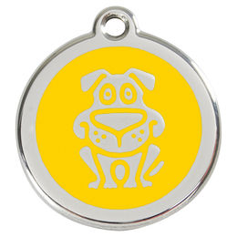 Produktbild von RedDingo Hundemarke aus Edelstahl mit individueller Gravur Gelb Größe S