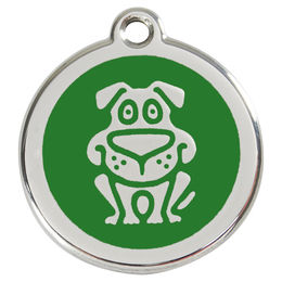 Produktbild von RedDingo Hundemarke aus Edelstahl mit individueller Gravur Grün Größe L