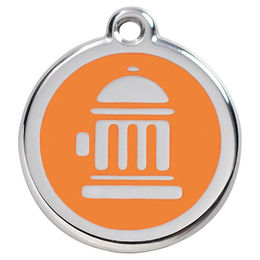 Produktbild von RedDingo Hundemarke aus Edelstahl mit individueller Gravur Hydrant Orange Größe L