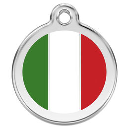 Produktbild von RedDingo Hundemarke aus Edelstahl mit individueller Gravur Italien Flagge Größe M